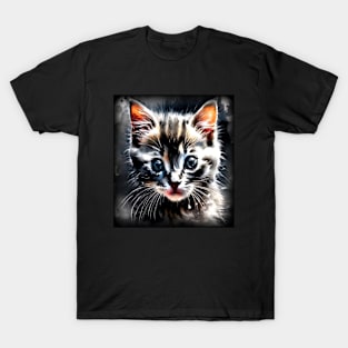 Adorable kitten watercolor art T-Shirt